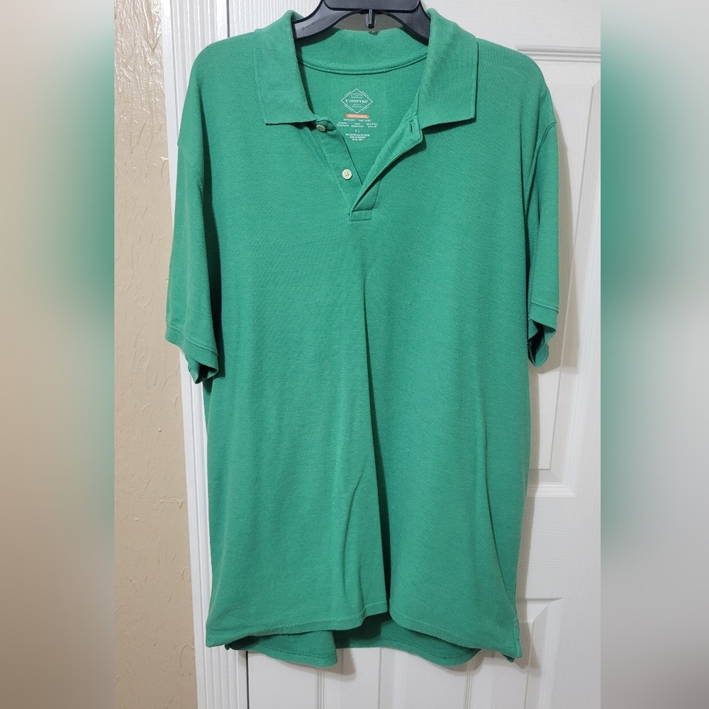 St johns bay mens xl green polo gently used